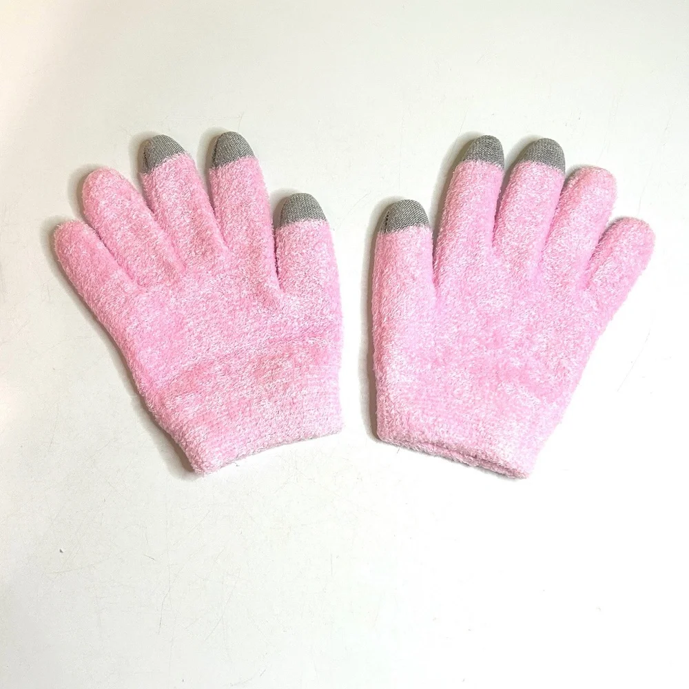 Pink Touchscreen Silicone Moisturizing Gloves